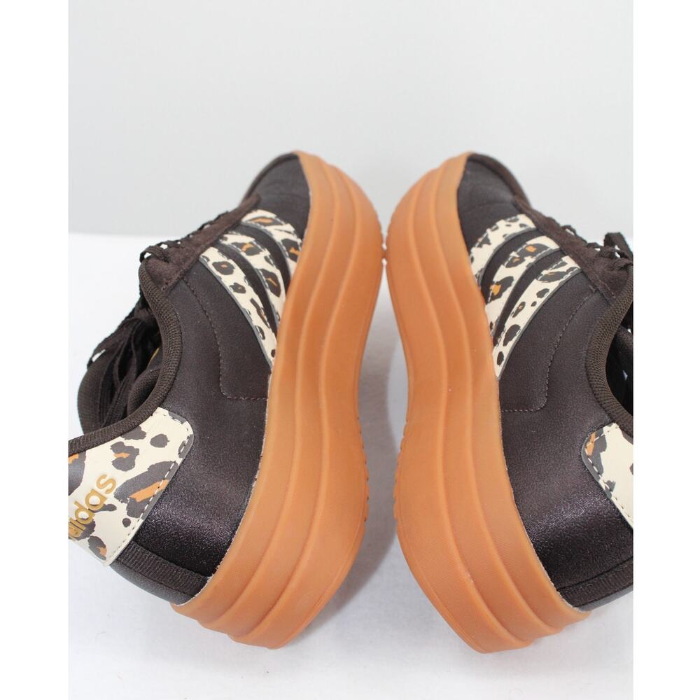 adidas VL Court Bold Black Brown White Animal Print KI3335 Women's 8 - Picture 4 of 5
